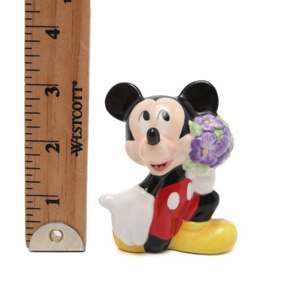 Disney Mickey Mouse Salt Shaker Ceramic Porcelain Flower Hydrangea Collectable - Picture 3 of 6